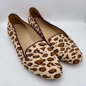 J CREW COLLECTION Calf Hair Leopard Print Cleo Loafers - A0615 - Sz 7
